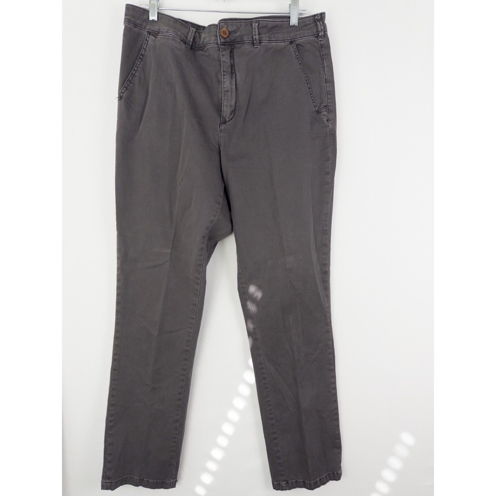 Anthropologie Chino Womens 33T Relaxed Pockets Gray Flat Front Cotton‎